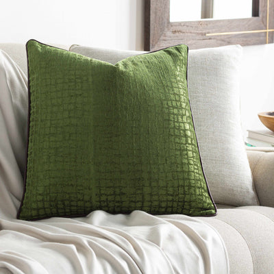 Ayar Green Grid Square Throw Pillow - Clearance