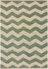 Close-up of Brook Jute Rug. Hand-woven rug with a beige and light green chevron pattern. Farmhouse style. Design-Rectangle