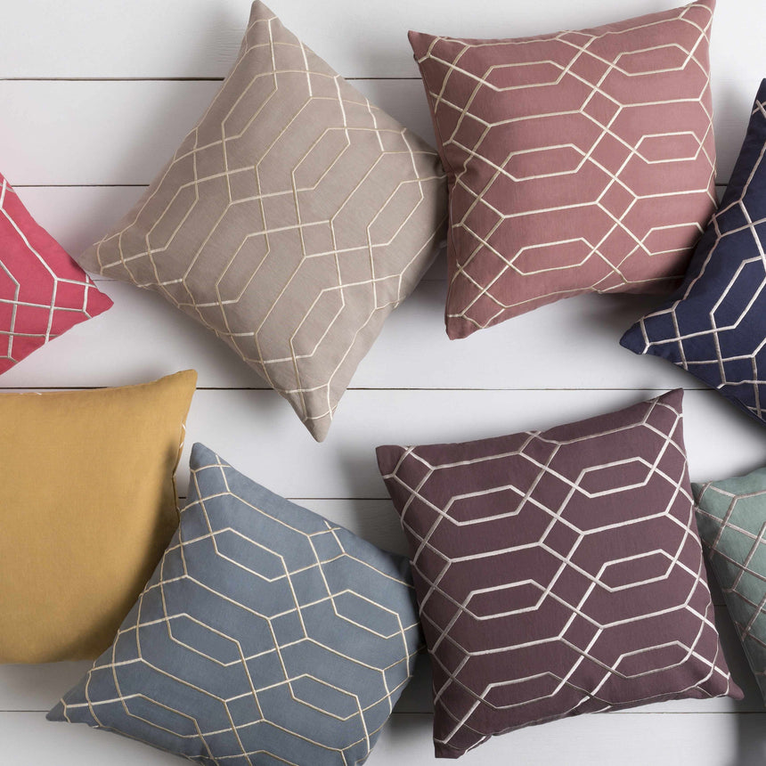 Ermington Plum Geometric Square Throw Pillow - Clearance