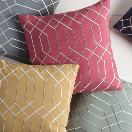 Rasmussen Pink Geometric Square Accent Pillow - Clearance