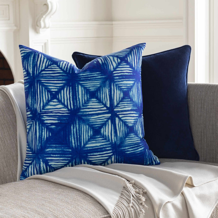 Baao Blue Geometric Pattern Throw Pillow - Clearance