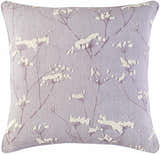 Backworth Mauve Floral Embroidered Throw Pillow - Clearance