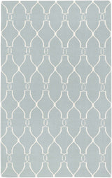 Baconton Blue/Beige Trellis Wool Rug - Clearance