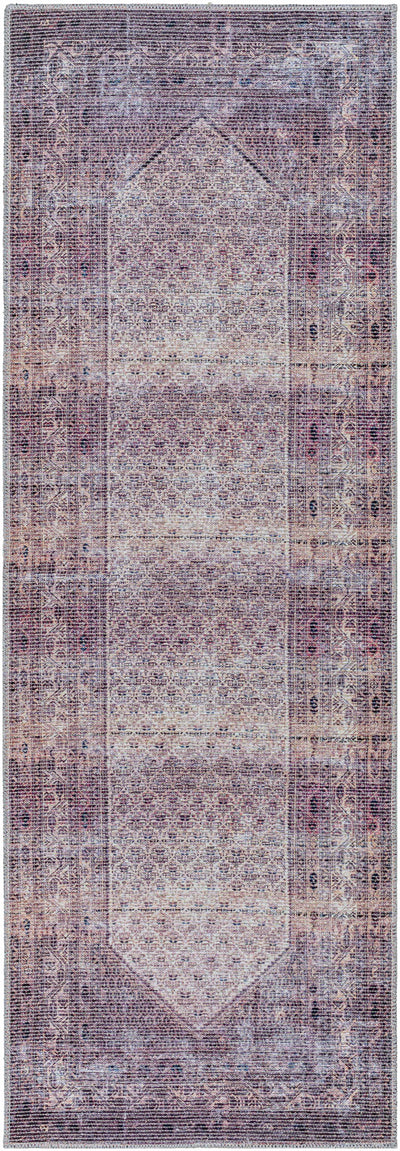 Dusty Pink Bagacay Distressed Washable Area Rug