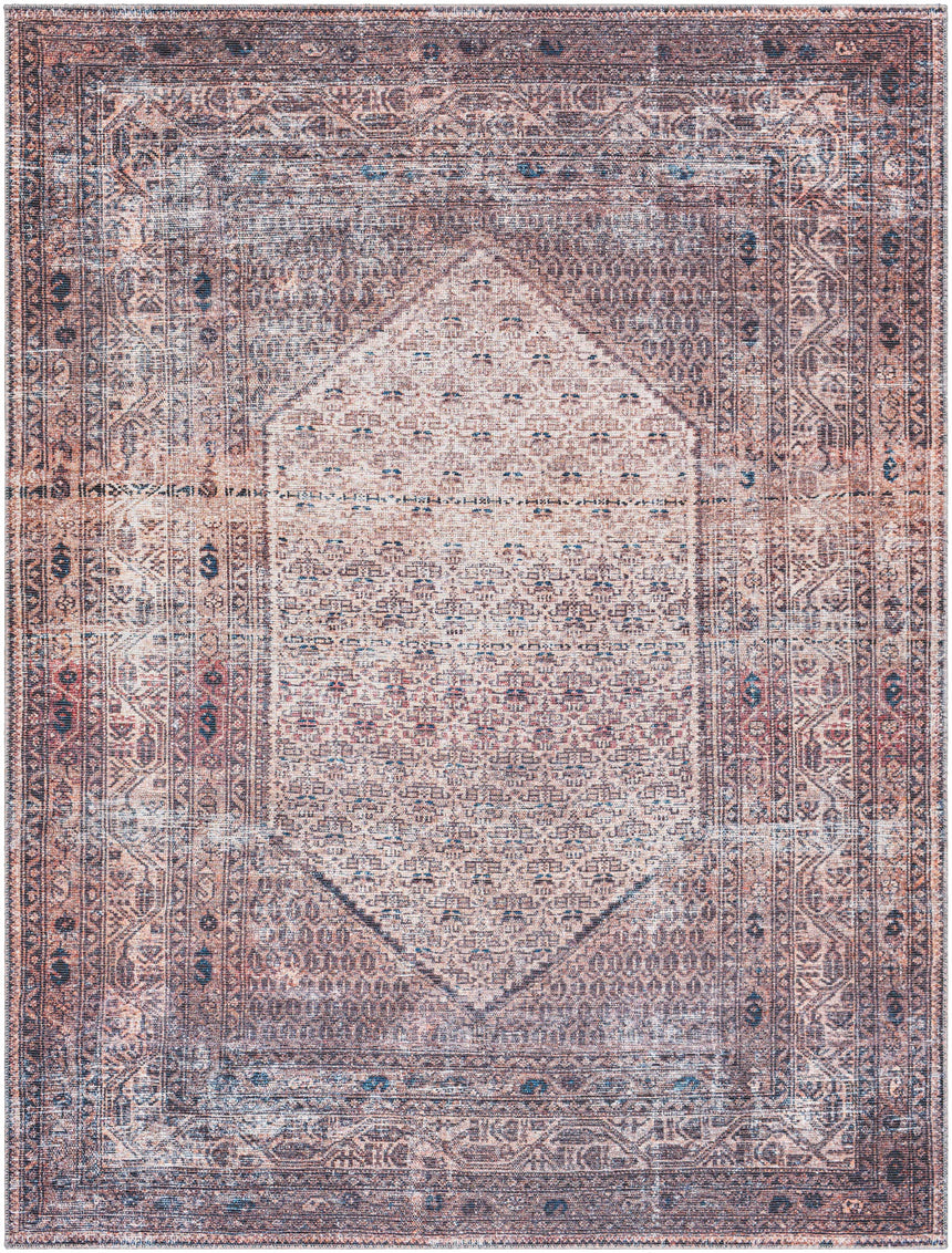 Dusty Pink Bagacay Distressed Washable Area Rug - Clearance