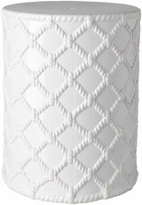 Balagui White Rope Pattern Ceramic Stool