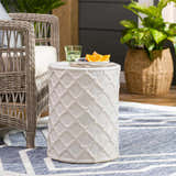 Balagui White Rope Pattern Ceramic Stool