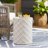 Balagui White Rope Pattern Ceramic Stool