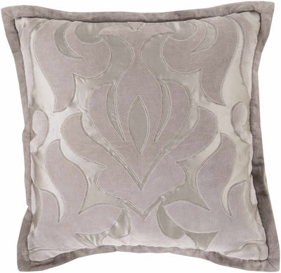 Balfron Gray Embroidered Square Throw Pillow - Clearance