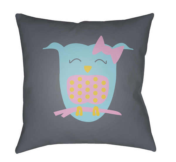 Kids Owl Animal Print Decorative Nursery Teal Outdoor Throw Pillow
