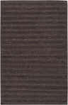 Close-up of the black Banbury Area Rug. Hand-loomed wool rug with a subtle striped pattern and textured weave. Design-Rectangle-58
