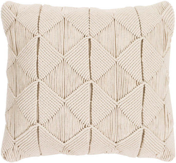 Bandon Cream Square Throw Pillow - Clearance