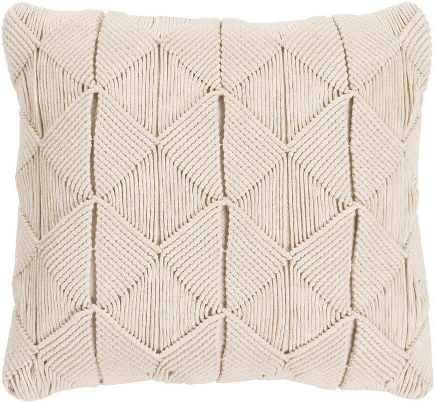 Bandon Cream Square Throw Pillow - Clearance