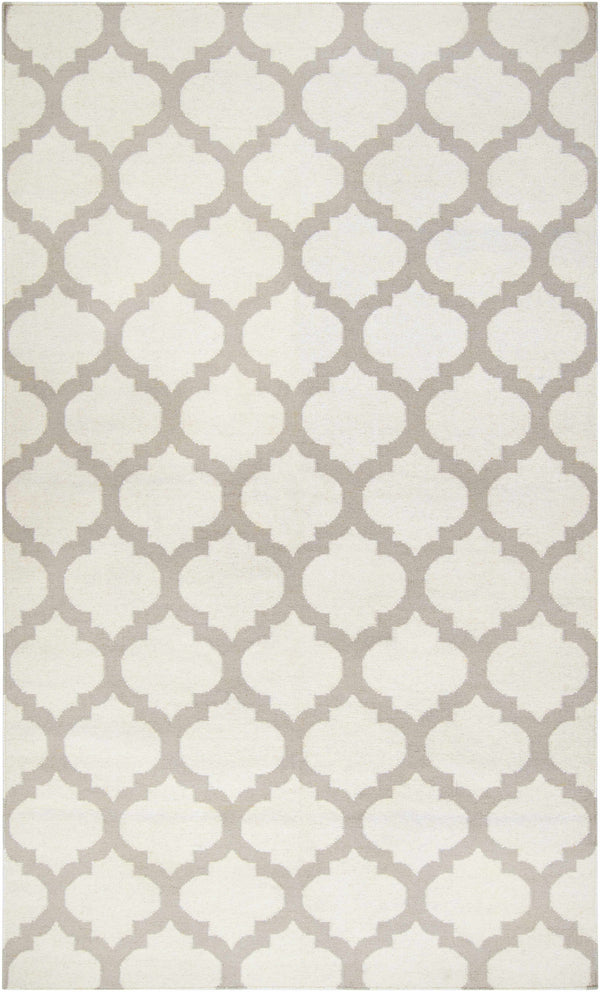 Banks Ivory/Gray Trellis Wool Rug - Clearance