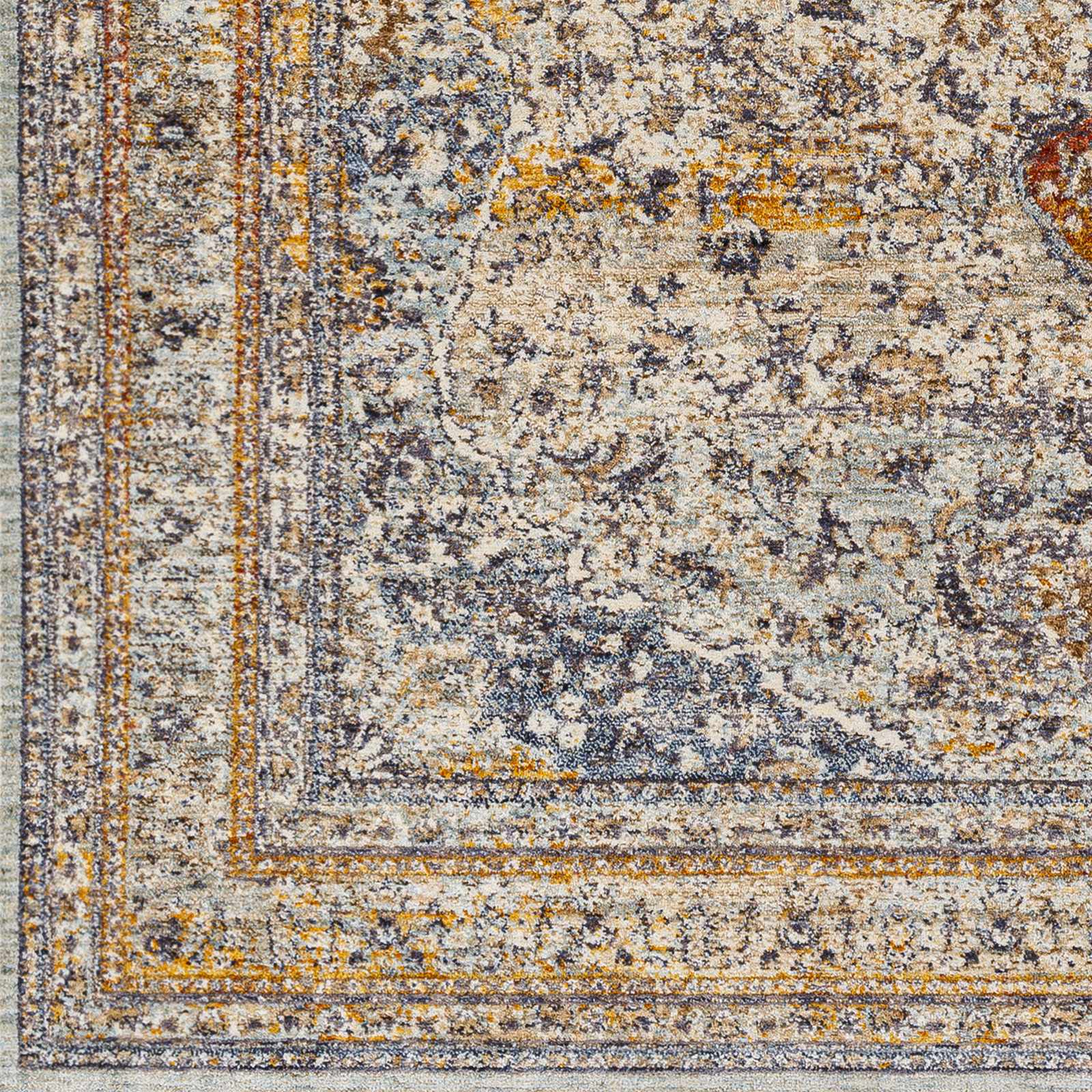 Sample view of Baon Area Rug - Clearance, offering a closer look at the design and color. Traditional Area Rug Backing  