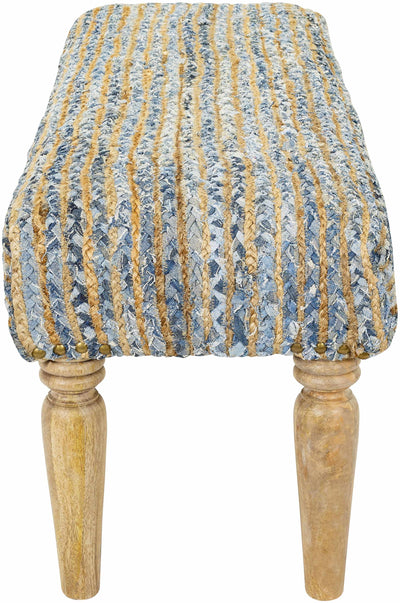 Barongis Blue&Naturak Jute Wood Legs Bench