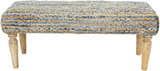 Barongis Blue&Naturak Jute Wood Legs Bench - Clearance