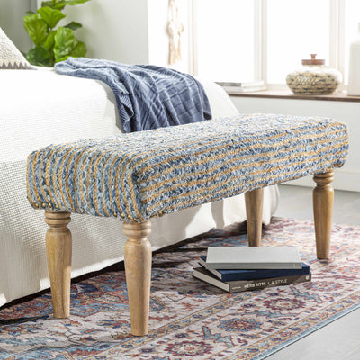 Barongis Blue&Naturak Jute Wood Legs Bench