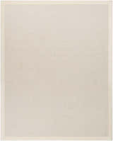 Close-up of the Barrow Wool Rug. Cream and light gray rug with a subtle striped pattern and soft, hand-tufted texture. Design-Rectangle-810