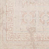 Close-up of the Terlingua Blush Greek Mosaic Carpet showing the blush, tan, and brown mosaic-style pattern. Swatch