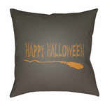 Halloween Gray & Orange Outdoor Throw Pillow