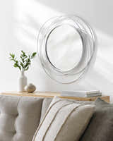 Basay Round Silver Gray Mirror