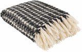Black and White Throw Blanket with tassels