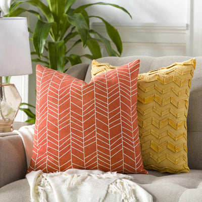 Bayat Orange Chevron Pattern Accent Pillow - Clearance