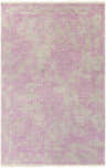 Close-up of the hand-knotted Buckland Area Carpet. Fuchsia floral pattern on a gray wool rug. Farmhouse, traditional style. Design-Rectangle-5686
