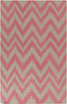 Close-up of the hand woven Bucksport Area Rug. Brown and orange wool rug with a bohemian chevron pattern. Design-Rectangle-58