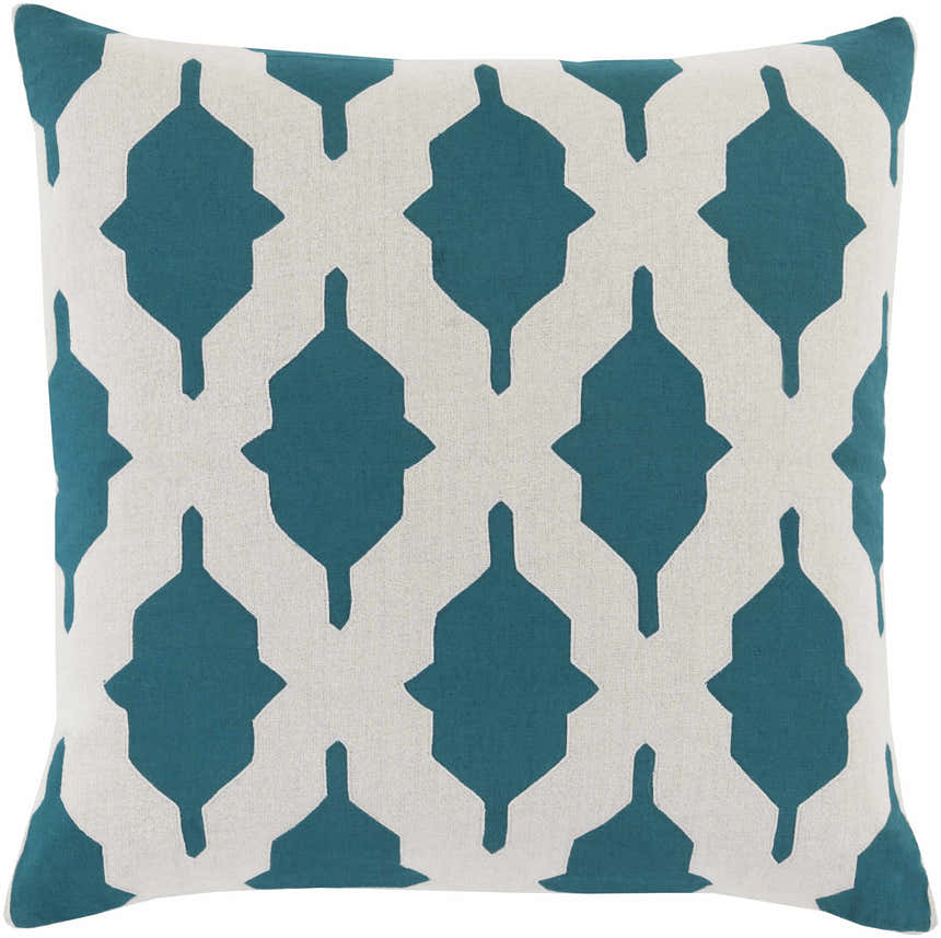 Beaman Teal & White Geometric Accent Pillow - Clearance