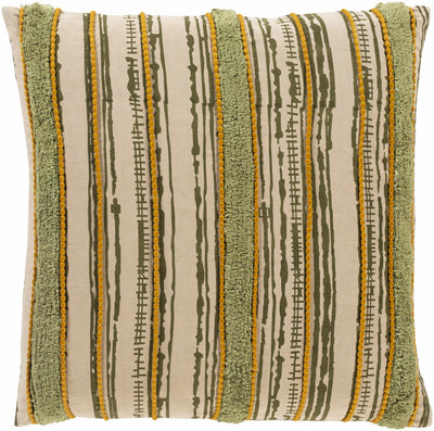 Bebe Olive Striped Textured Throw Pillow - Clearance