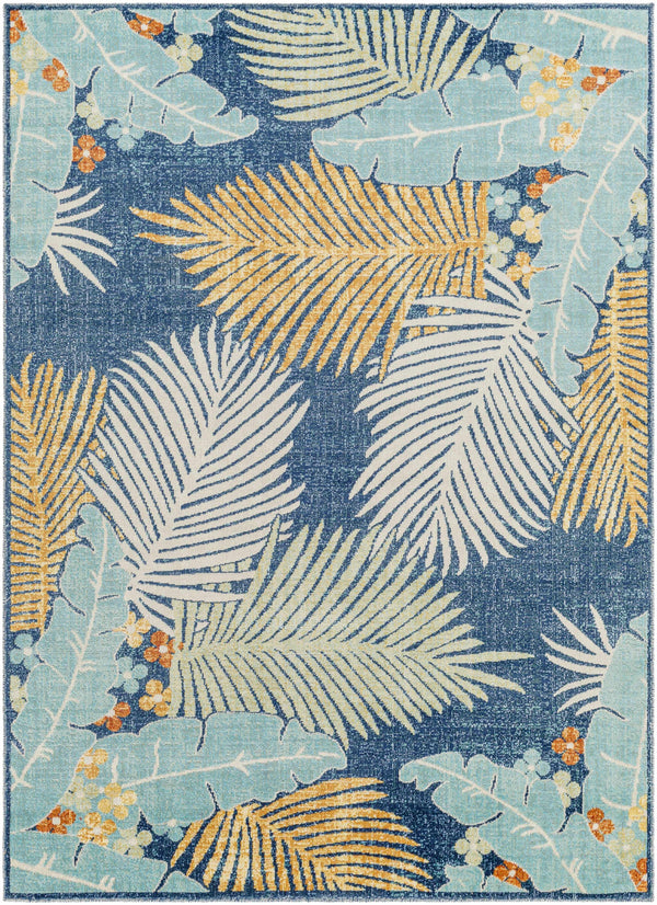 Becka Floral Blue Area Rug