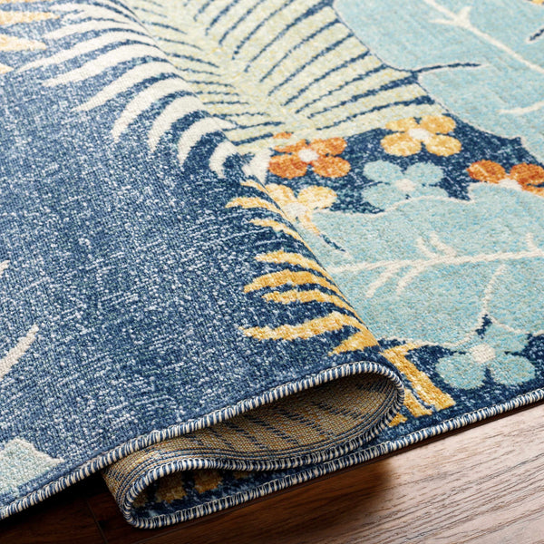 Becka Floral Blue Area Rug