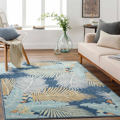 Becka Floral Blue Area Rug