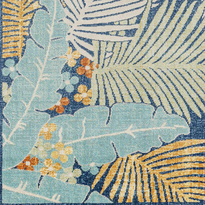 Becka Floral Blue Area Rug