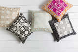 Lititz Gold Geometric Scroll Accent Pillow - Clearance