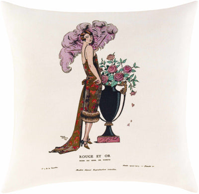 Belcourt Art Deco Woman Throw Pillow - Clearance