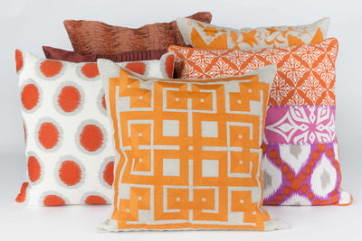 Belper Burnt Orange Geometric Accent Pillow - Clearance