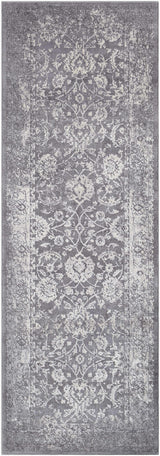 Benavides Gray Updated Traditional Tibetan Rug