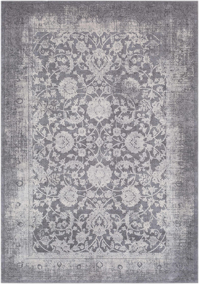 Benavides Gray Updated Traditional Tibetan Rug