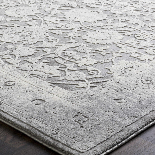 Benavides Gray Updated Traditional Tibetan Rug