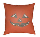 Halloween Pumpkin Red Outdoor Throw Pillow