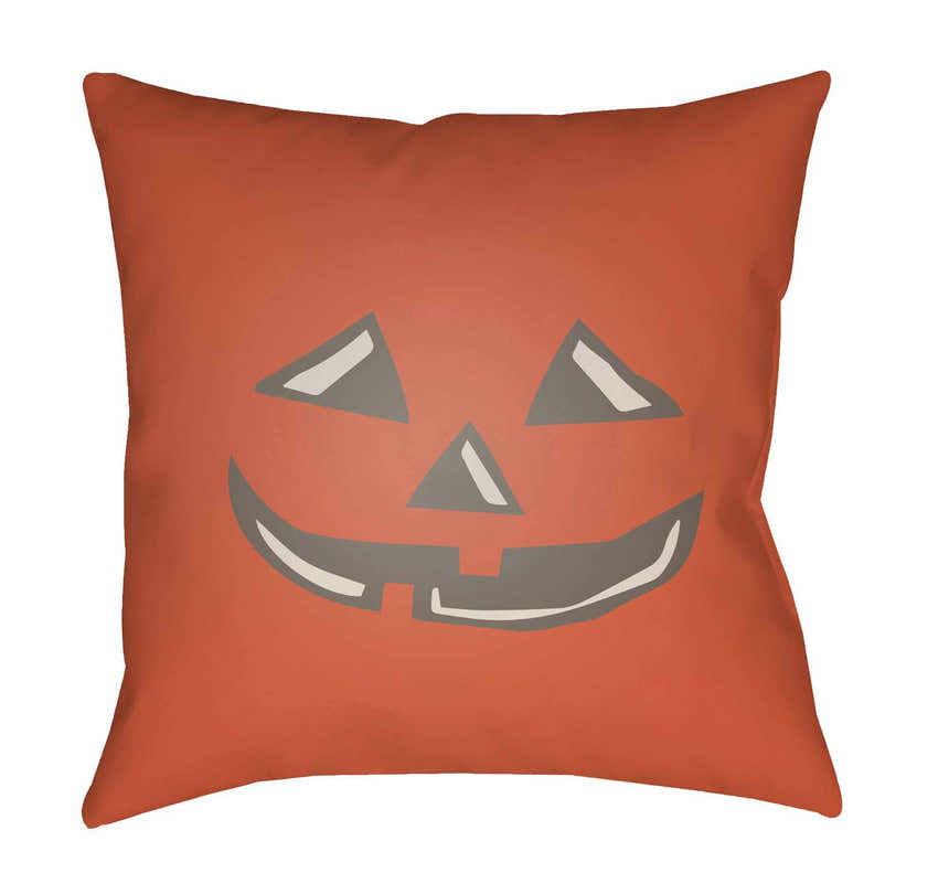 Halloween Pumpkin Red Outdoor Throw Pillow