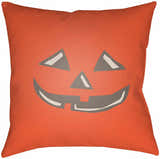 Halloween Pumpkin Red Outdoor Throw Pillow