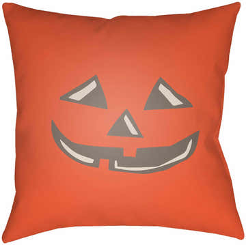Halloween Pumpkin Red Outdoor Throw Pillow