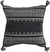 Bensalem Black Geometric Fringe Throw Pillow