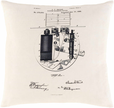 Bermagui Vintage Patent Blueprint Accent Pillow - Clearance