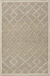 Bevier Area Rug, dusty sage and light gray. Hand-woven viscose rug with a geometric trellis pattern. Design-Rectangle-576
