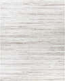 Close-up of the hand-loomed Beykoz Area Rug. Cream rug with dark brown and light beige horizontal striations. Design-Rectangle-810